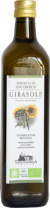 foto di bottiglia di olio di semi di girasole bio